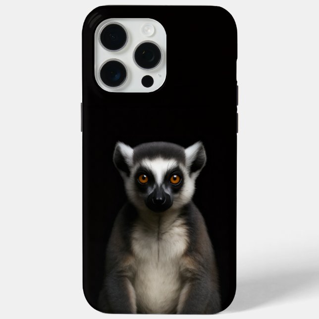 Black 4 Luxe iPhone 15 Pro Max, Gentle Lemur Case-Mate iPhone Case (Back)