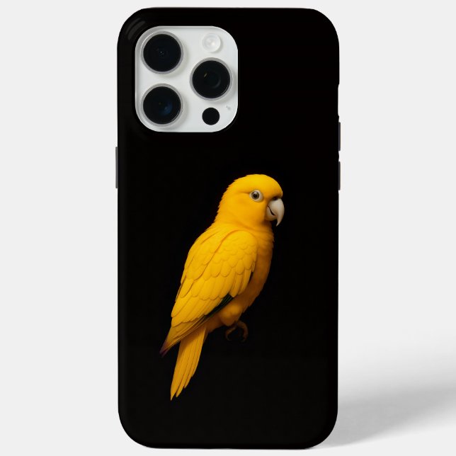 Black 4 Luxe iPhone 15 Pro Max, Golden Parakeet Case-Mate iPhone Case (Back)