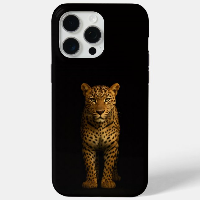 Black 4 Luxe iPhone 15 Pro Max, Majestic Leopard Case-Mate iPhone Case (Back)