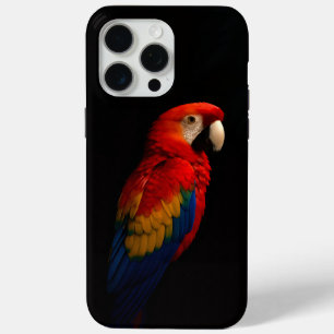 Black 4 Luxe iPhone 15 Pro Max, Scarlet Parrot iPhone 15 Pro Max Case