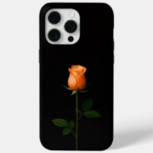Black 4 Luxe iPhone 15 Pro Max, Sunset Orange Rose Max Case