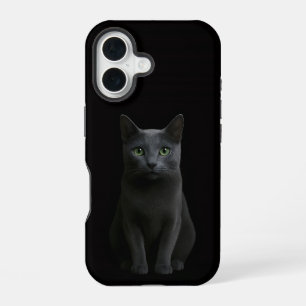 Black 4 Luxe iPhone 16 Case-Mate, Russian Blue Cat Case
