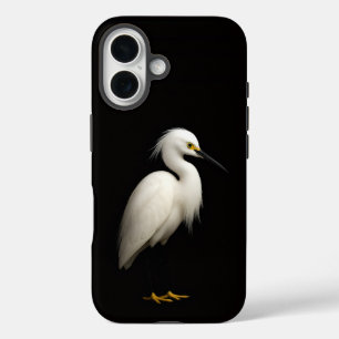 Black 4 Luxe iPhone 16 Case-Mate, Snowy Egret iPhone 16 Case