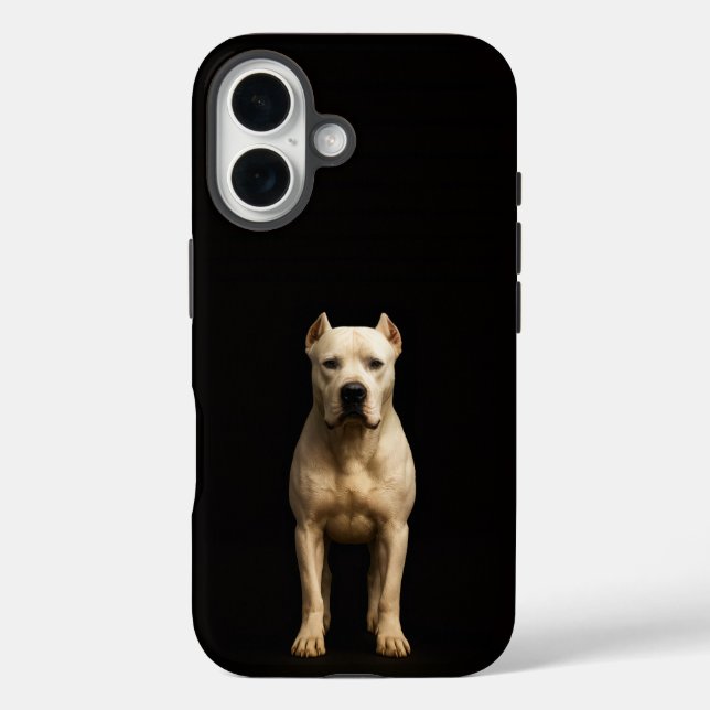 Black 4 Luxe iPhone 16 Mate, Bold Dogo Argentino Case-Mate iPhone Case (Back)