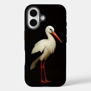 Black 4 Luxe iPhone 16 Mate, Graceful Stork iPhone 16 Case
