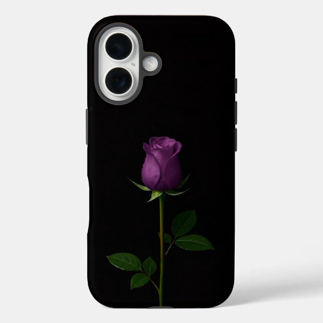 Black 4 Luxe iPhone 16 Mate, Royal Violet Rose Case-Mate iPhone Case (Back)