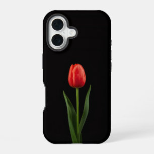 Black 4 Luxe iPhone 16 Mate, Ruby Red Tulip Case