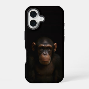 Black 4 Luxe iPhone 16 Mate, Serene Chimpanzee Case