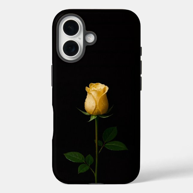 Black 4 Luxe iPhone 16 Mate, Sunlite Yellow Rose Case-Mate iPhone Case (Back)