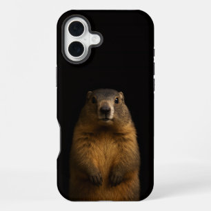 Black 4 Luxe iPhone 16 Plus, Fluffy Marmot Plus Case