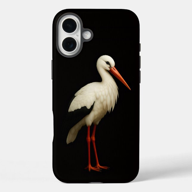 Black 4 Luxe iPhone 16 Plus, Graceful Stork Case-Mate iPhone Case (Back)