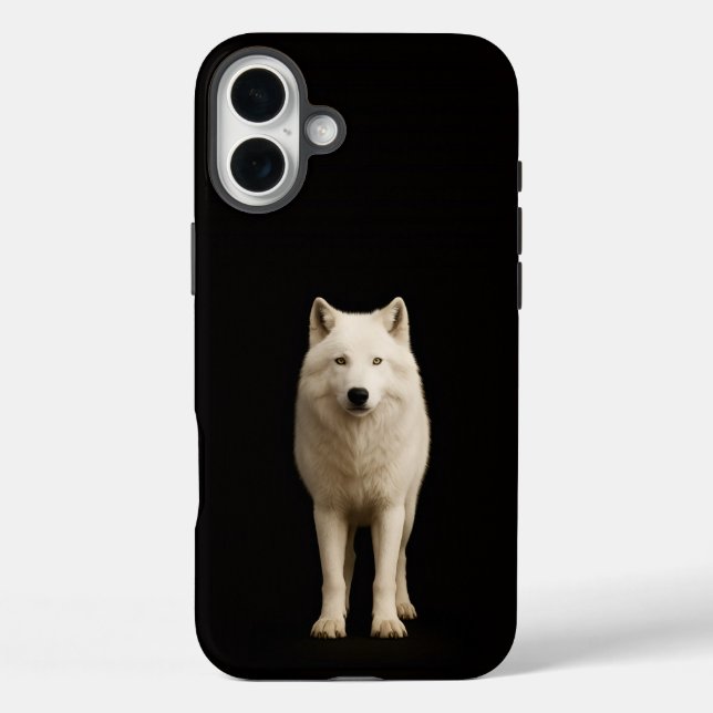 Black 4 Luxe iPhone 16 Plus, Ivory Arctic Wolf Case-Mate iPhone Case (Back)