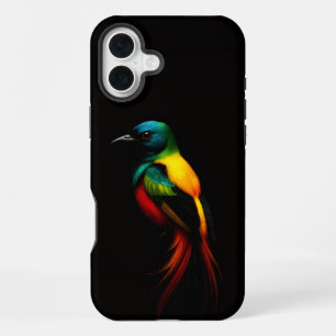 Black 4 Luxe iPhone 16 Plus Mate, Rainbow Bird Case