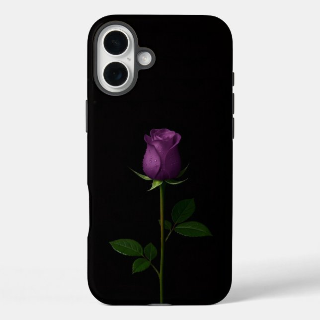 Black 4 Luxe iPhone 16 Plus, Royal Violet Rose Case-Mate iPhone Case (Back)