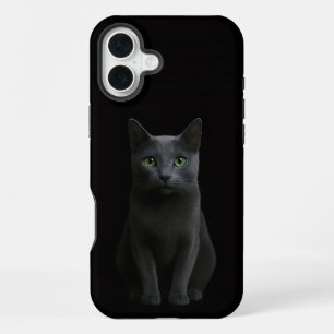 Black 4 Luxe iPhone 16 Plus, Russian Blue Cat Plus Case