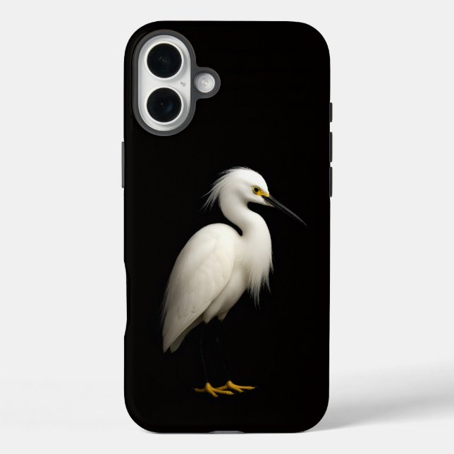 Black 4 Luxe iPhone 16 Plus, Snowy Egret Case-Mate iPhone Case (Back)