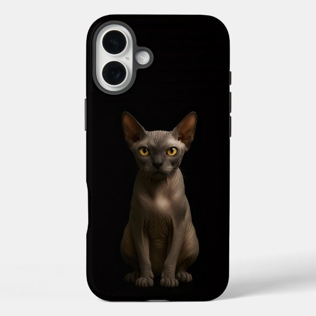 Black 4 Luxe iPhone 16 Plus, Sphynx Cat Case-Mate iPhone Case (Back)