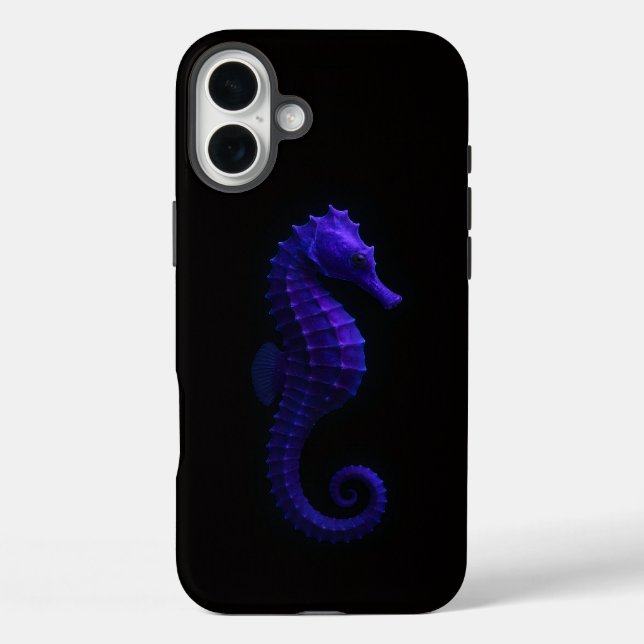 Black 4 Luxe iPhone 16 Plus, Violet Seahorse Case-Mate iPhone Case (Back)