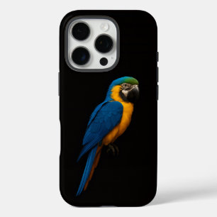 Black 4 Luxe iPhone 16 Pro, Blue Yellow Macaw Pro Case