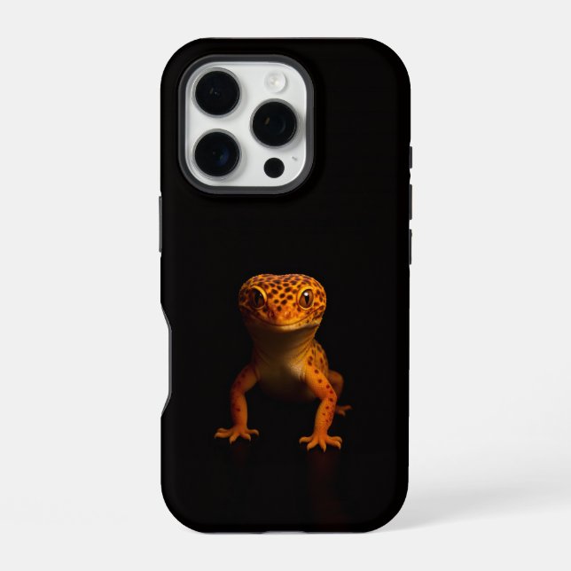 Black 4 Luxe iPhone 16 Pro, Leopard Gecko Case (Back)