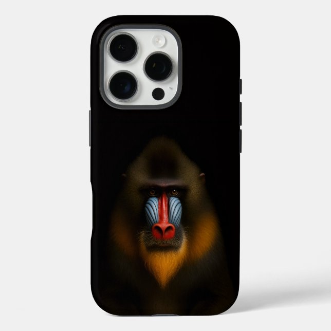 Black 4 Luxe iPhone 16 Pro, Mandrill Monkey Case-Mate iPhone Case (Back)