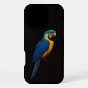 Black 4 Luxe iPhone 16 Pro Max, Blue Yellow Macaw Max Case