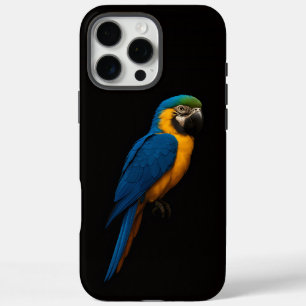 Black 4 Luxe iPhone 16 Pro Max, Blue Yellow Macaw Max Case