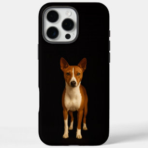 Black 4 Luxe iPhone 16 Pro Max, Classy Basenji Dog iPhone 16 Pro Max Case