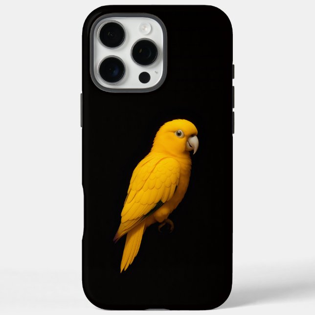 Black 4 Luxe iPhone 16 Pro Max, Golden Parakeet Case-Mate iPhone Case (Back)
