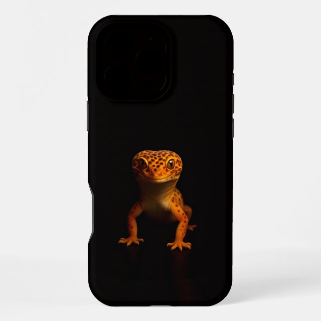 Black 4 Luxe iPhone 16 Pro Max, Leopard Gecko Case (Back)