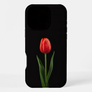 Black 4 Luxe iPhone 16 Pro Max, Ruby Red Tulip Max Case