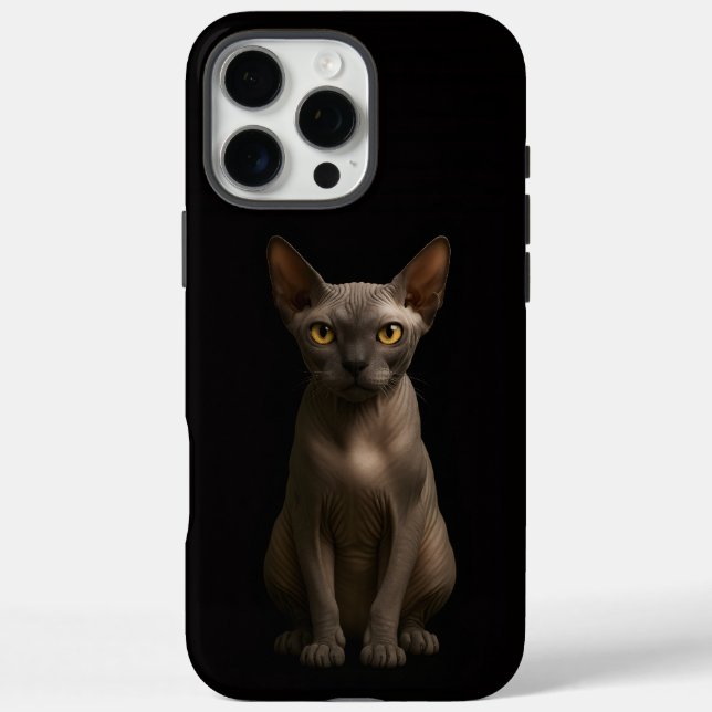 Black 4 Luxe iPhone 16 Pro Max, Sphynx Cat Case-Mate iPhone Case (Back)