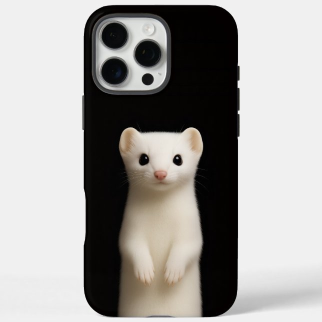 Black 4 Luxe iPhone 16 Pro Max, Stylish Ermine Case-Mate iPhone Case (Back)