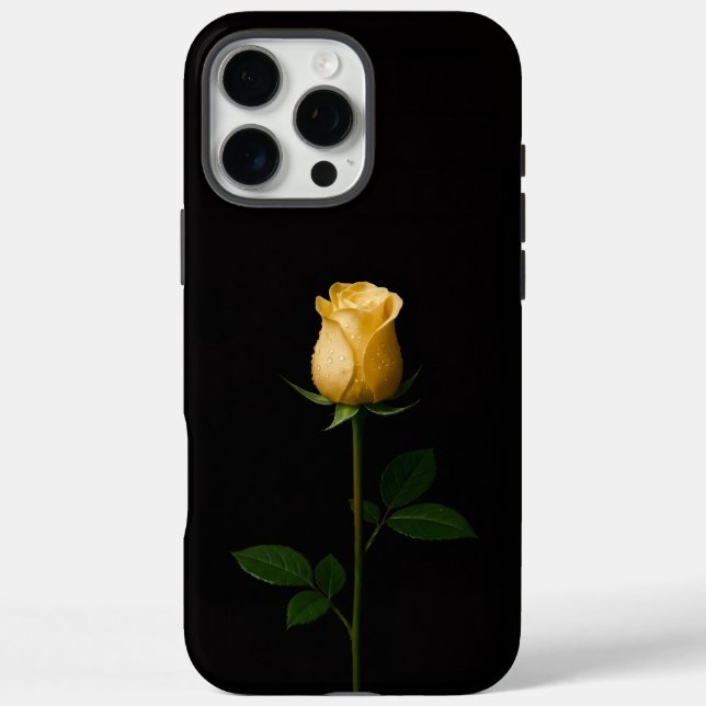 Black 4 Luxe iPhone 16 Pro Max, Sunlit Yellow Rose Case-Mate iPhone Case (Back)