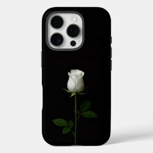 Black 4 Luxe iPhone 16 Pro, Pure White Rose Pro Case