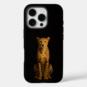 Black 4 Luxe iPhone 16 Pro, Sleek Cheetah iPhone 16 Pro Case