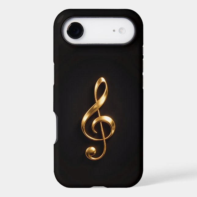 Black 4 Luxe iPhone 17 Air, Golden Treble Clef (Back)