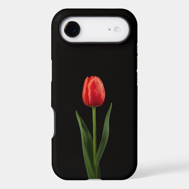 Black 4 Luxe iPhone 17 Air, Ruby Red Tulip (Back)