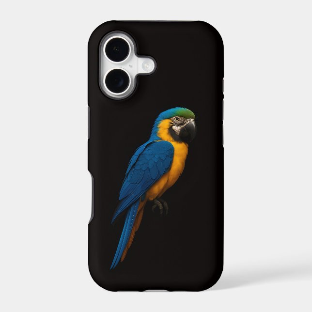 Black 4 Luxe iPhone 17 Mate Blue Yellow Macaw (Back)