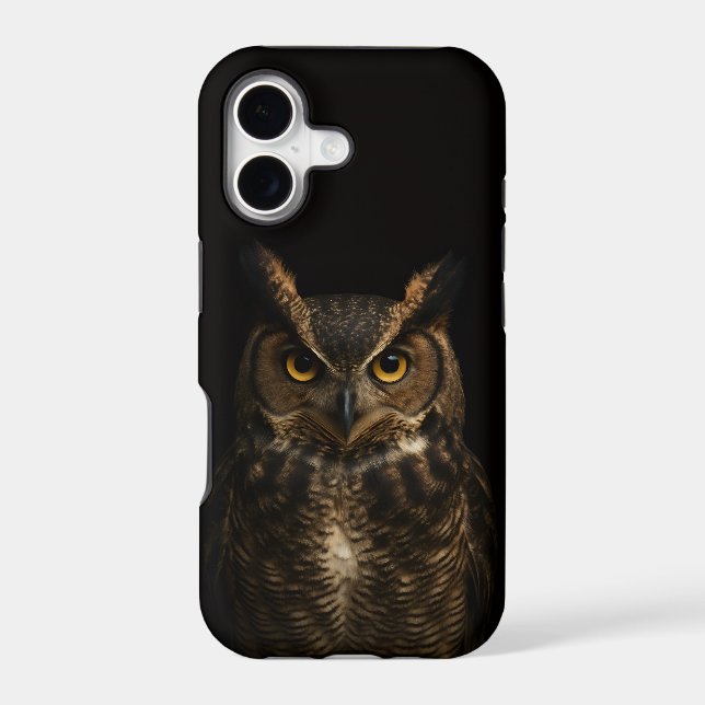 Black 4 Luxe iPhone 17 Mate, Golden Eye Owl (Back)