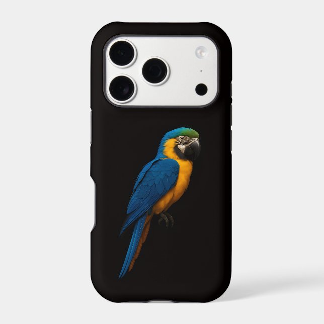 Black 4 Luxe iPhone 17 Pro, Blue Yellow Macaw (Back)