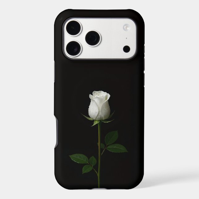 Black 4 Luxe iPhone 17 Pro Max, Pure White Rose (Back)