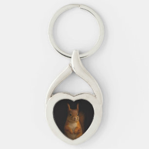 Black 4 Luxe keychain with Red Squirrel