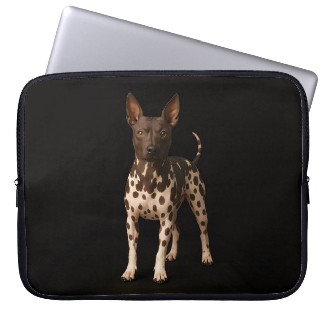Black 4 Luxe Laptop Sleeve, Hairless Terrier Dog Sleeve (Front)