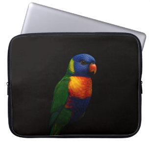 Black 4 Luxe Laptop Sleeve, Lorikeet Rainbow Sleeve