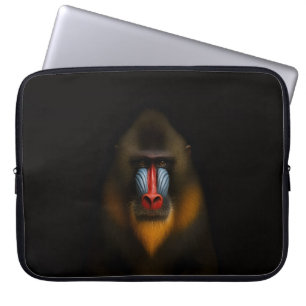 Black 4 Luxe Laptop Sleeve, Mandrill Monkey Sleeve