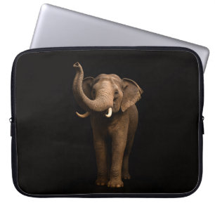 Black 4 Luxe Laptop Sleeve, Mighty Elephant Laptop Sleeve