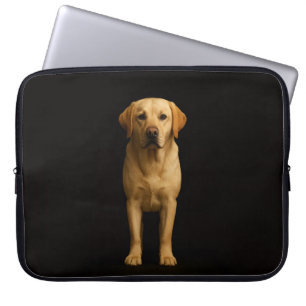 Black 4 Luxe Laptop Sleeve, Minimalist Labrador Sleeve