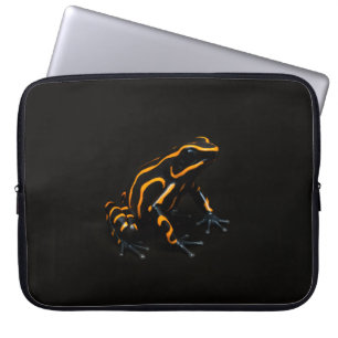 Black 4 Luxe Laptop Sleeve, Orange Black Frog Sleeve