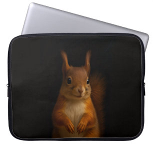 Black 4 Luxe Laptop Sleeve, Red Squirrel Sleeve